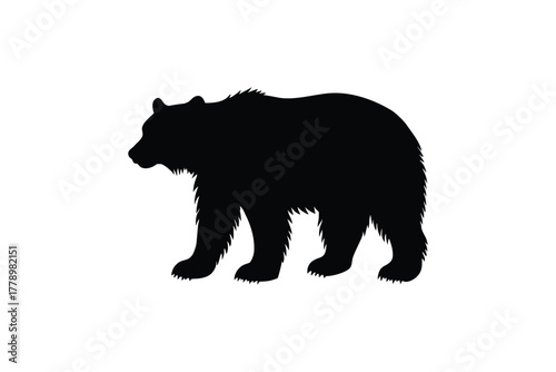 Powerful grizzly bear silhouette for wildlife and nature designs