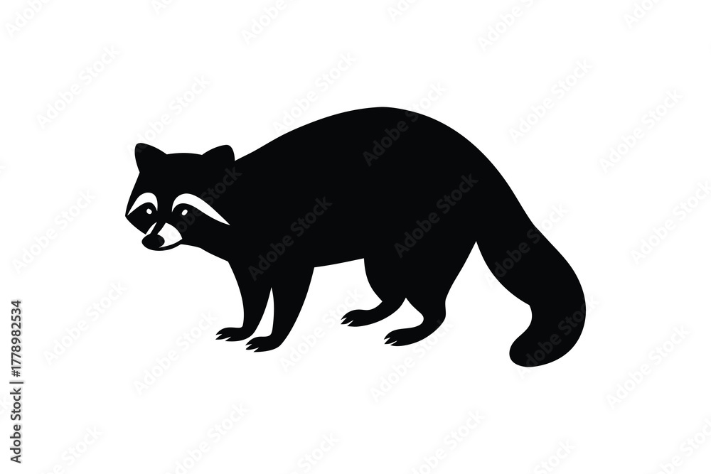 Obraz premium Distinctive silhouette of a raccoon in profile