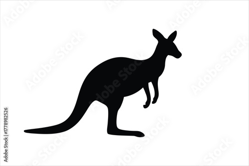 Australian marsupial kangaroo in a distinct silhouette style