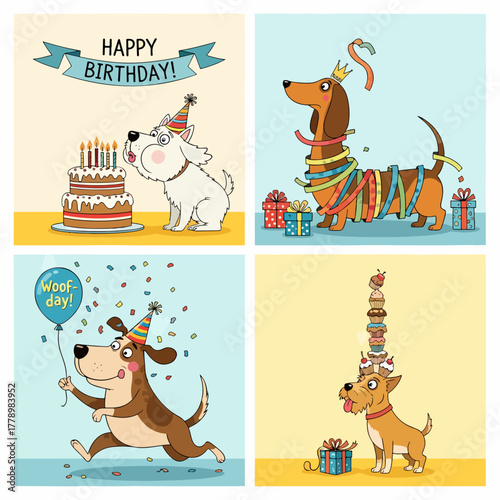 set of funny animals