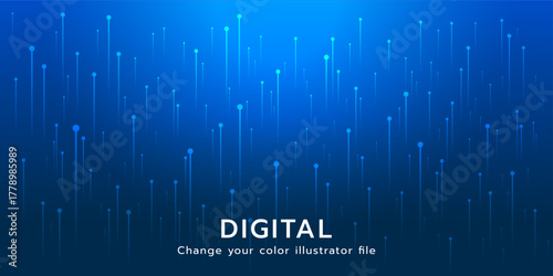 Digital light Abstract, Dark blue Background.