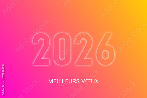 Bonne année - meilleurs vœux 2026 - vecteur pour affiche bannière salutation et célébration du nouvel an 2026.