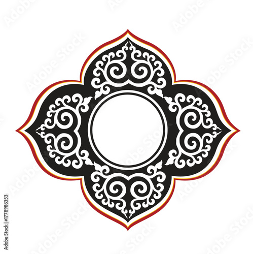 Tibetan chinese circle design flora, pattern design , tibetan art illustration