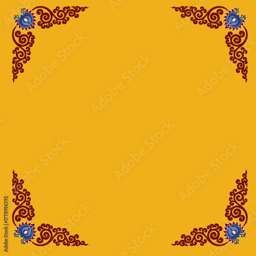 Tibetan Chinese Border frame vector illustration design 