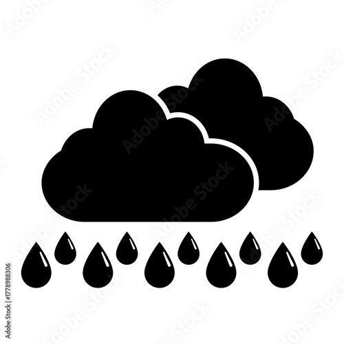 Cloud and rain weather flat icon logo illustration vector isoalated, suitable for web design , logo , app and more