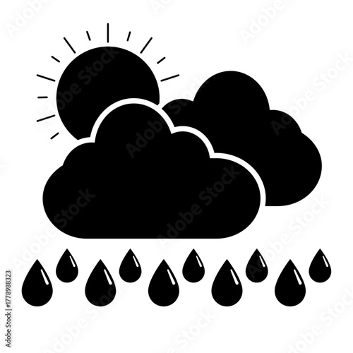 Cloud and rain weather flat icon logo illustration vector isoalated, suitable for web design , logo , app and more