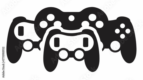 Gaming controllers icon for esports events and video game tournaments, a bold symbol for modern gaming culture and entertainment, perfect for tech blogs