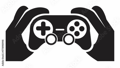 Immersive gaming experience with controller in hand, perfect for esports branding or tech product visuals, dynamic design for modern gaming culture