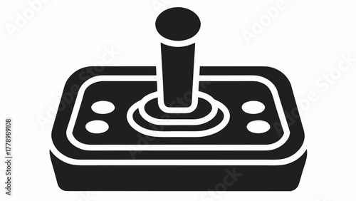 Retro gaming joystick icon for classic arcade game vibes, ideal for nostalgic designs and vintage tech projects with a simple, bold, and iconic symbol