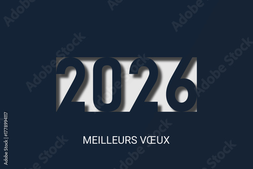 Bonne année - meilleurs vœux 2026 - vecteur pour affiche bannière salutation et célébration du nouvel an 2026.