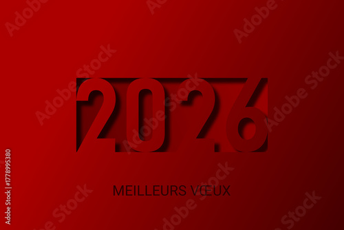 Bonne année - meilleurs vœux 2026 - vecteur pour affiche bannière salutation et célébration du nouvel an 2026.