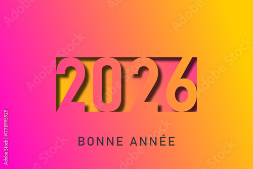 Bonne année - meilleurs vœux 2026 - vecteur pour affiche bannière salutation et célébration du nouvel an 2026.