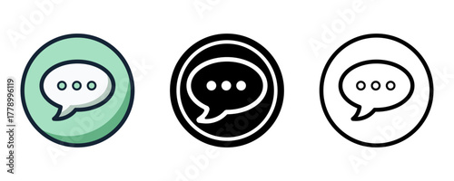 Chat bubble icon representing online communication and messaging concept