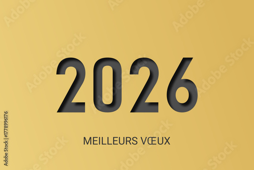 Bonne année - meilleurs vœux 2026 - vecteur pour affiche bannière salutation et célébration du nouvel an 2026.