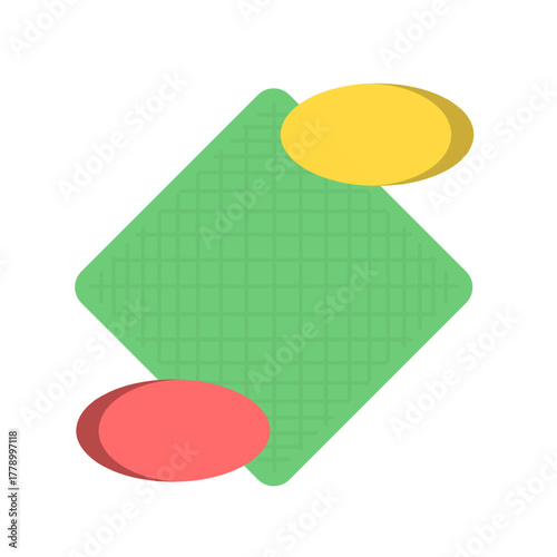 green yellow red label banner