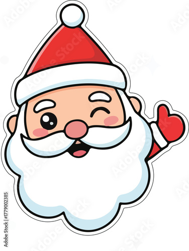 Adorable winking Santa Claus cartoon Christmas vector