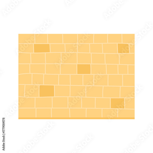 Simple isolated depiction of the Western Wall in Israel for cultural and educational use vector illustration