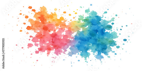 Abstract colourful watercolour paint splash illustration design texture pattern