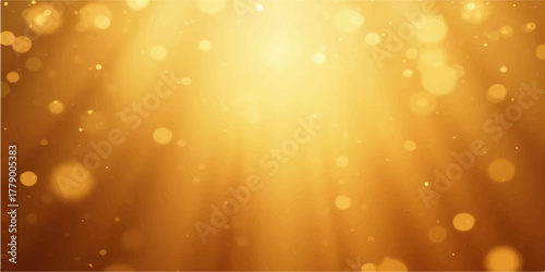 Bright golden Christmas holiday bokeh lights design with sparkle
