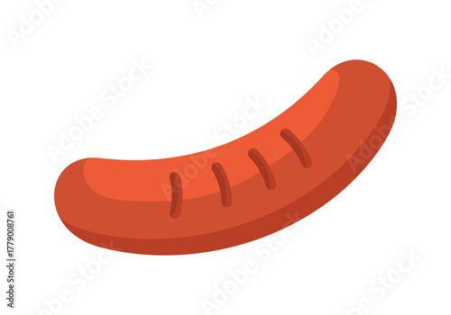 Traditional German bratwurst sausage isolated on white background for food and culture concepts vector illustration