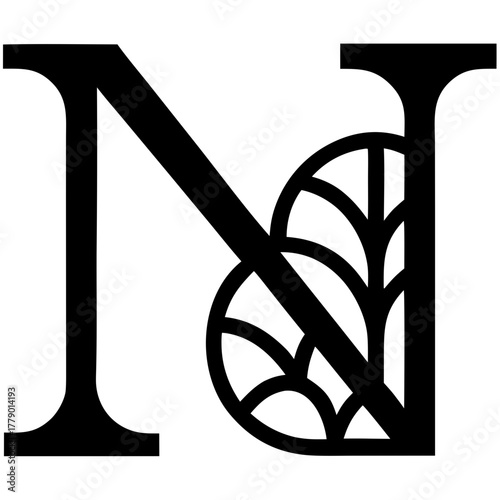 A sleek modern logo for the letter N with contemporary lines