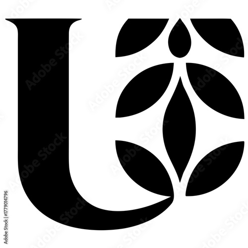A sleek modern logo featuring the letter U with soft linear flow