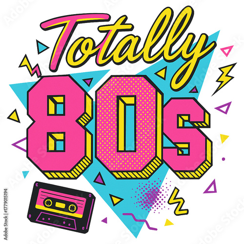 Totally 80s - Retro 80 90s clipart, Throwback to the 80s, Nostalgia Png graphic, boombox 90s illustration
