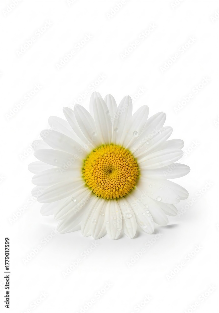 Obraz premium Beautiful Display of Cute Daisy Flower with White Petals and Yellow Center Emphasizing Freshness and Simplicity