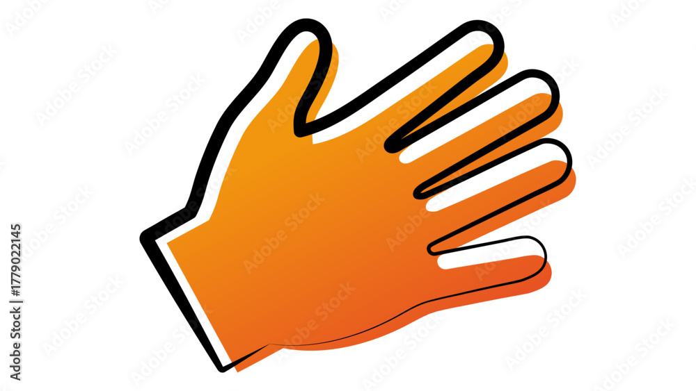 Obraz premium An abstract image of an open palm, rendered in flat design with contrasting lines