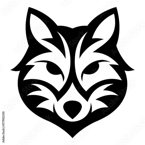 Modern geometric wolf logo design