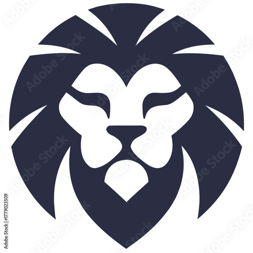 lion head silhouette elegant logo design