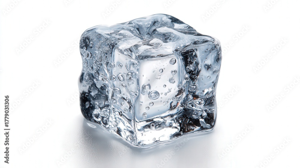 Obraz premium Ice cube isolated on white background