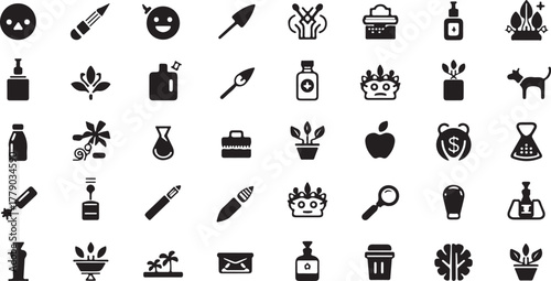 Black design set of kitchen icons vector illustration symbol for web