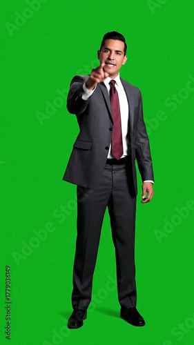 Confident Lawyer Pointing at Camera, Professional Attorney Concept, Business Legal Portrait