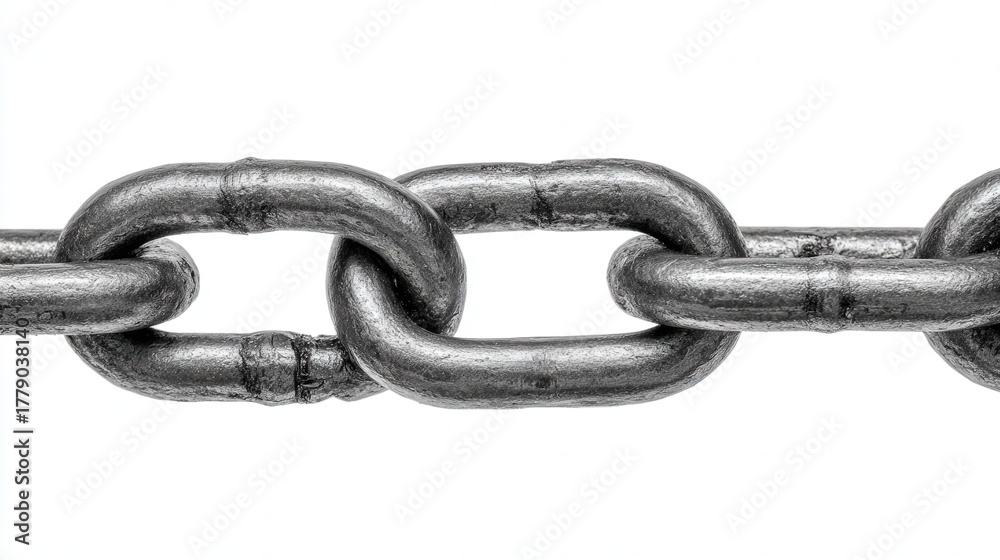 Obraz premium Metal chain link isolated on white background