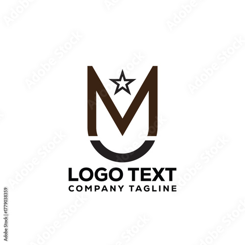 mu or mu letter logo design