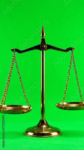 Spinning Justice Scale – Law, Fairness, Balance Symbol Concept
