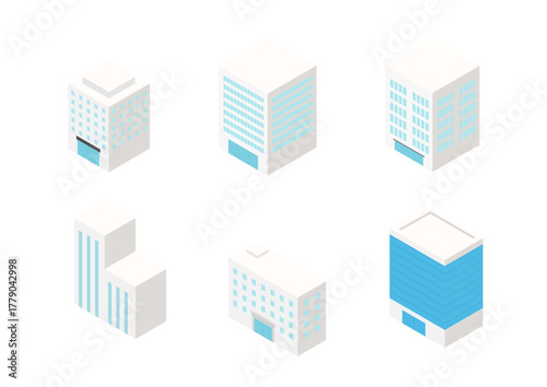 Various buildings illustration.