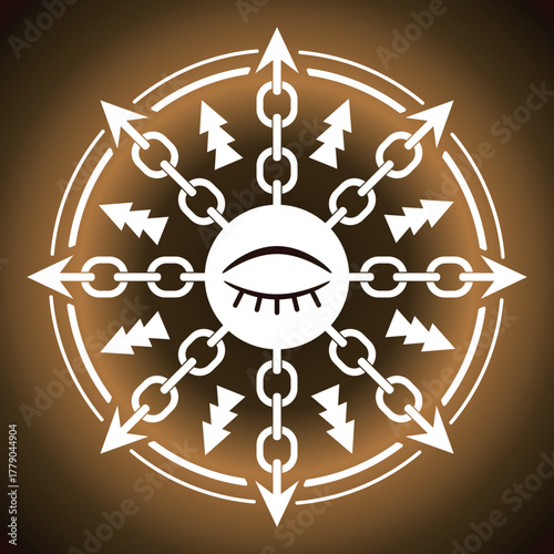 目と鎖のダークな魔法陣　背景あり