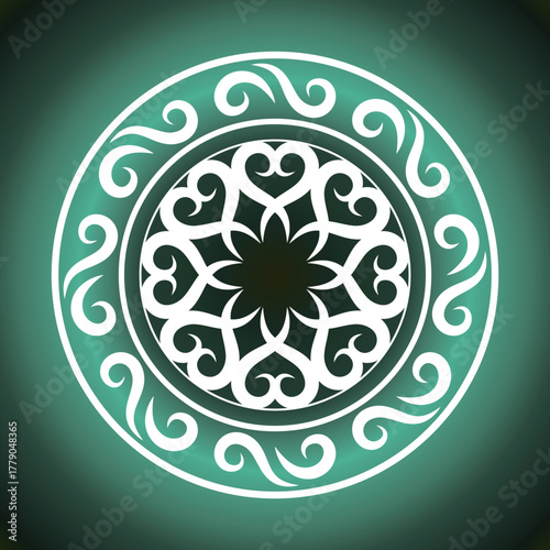 ハートと蔓草のダークな魔法陣　背景あり