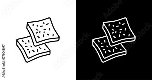 Bread  White Icon Set Design