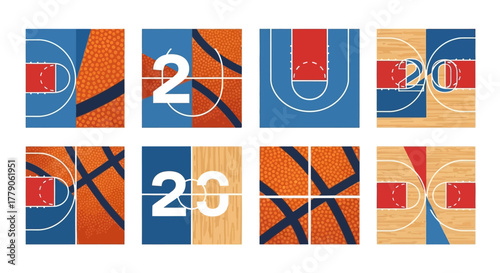 A vibrant collection of basketball themed graphics celebrating the spirit and design of the sport