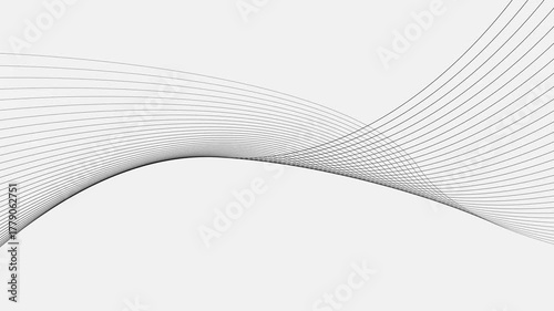 Abstract wavy curve lines of particles on white background 4k animation.