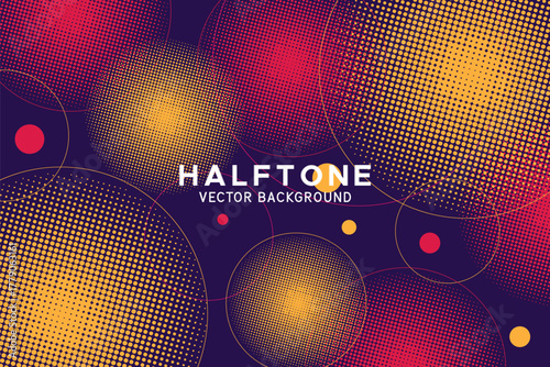 Vector halftone abstract transition dotted circular