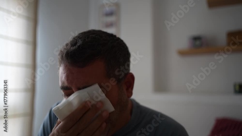 Emotional Moments A Man Exhibiting His Vulnerability in a Deeply Intimate Setting Space