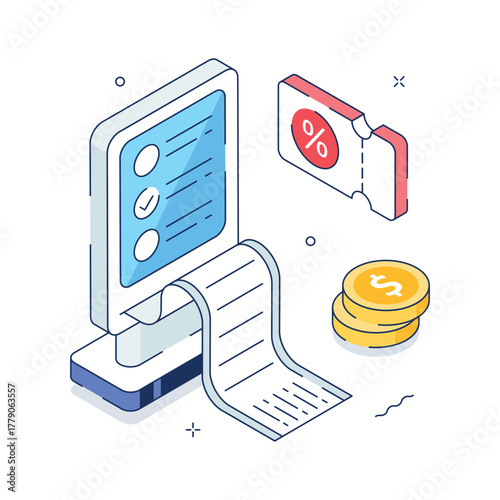 Take a look at this amazing illustration of ticket dispenser, modern vector