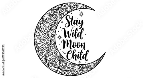 Moon stay wild moon child calligraphy