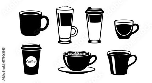 Coffee cup icon set