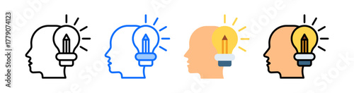 Creative Thinking Icon Collection Set Multiple Style