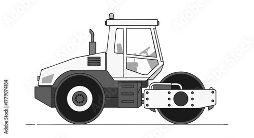 Heavy duty road roller machine for construction and infrastructure.